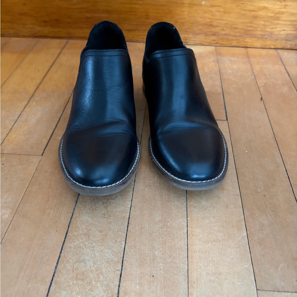 Clarks Black Leather Ankle Booties